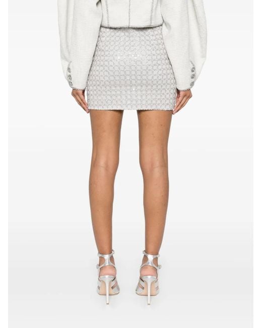 ROTATE BIRGER CHRISTENSEN White Beaded Mini Skirt
