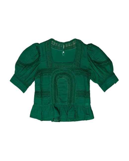 Sea Franca Blouse Met Kanten Detail in het Green