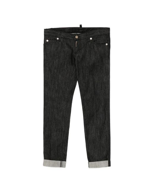 DSquared² Black Turn-Up Jeans