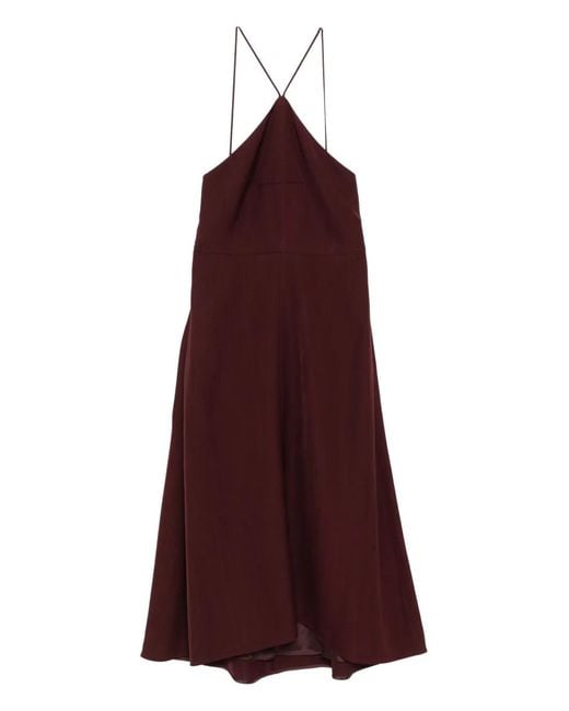 Jil Sander Red Halter-Neck Dress
