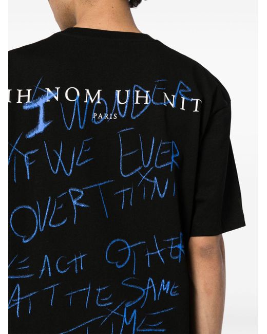 Ih Nom Uh Nit Black Slogan-print Crew-neck T-shirt for men