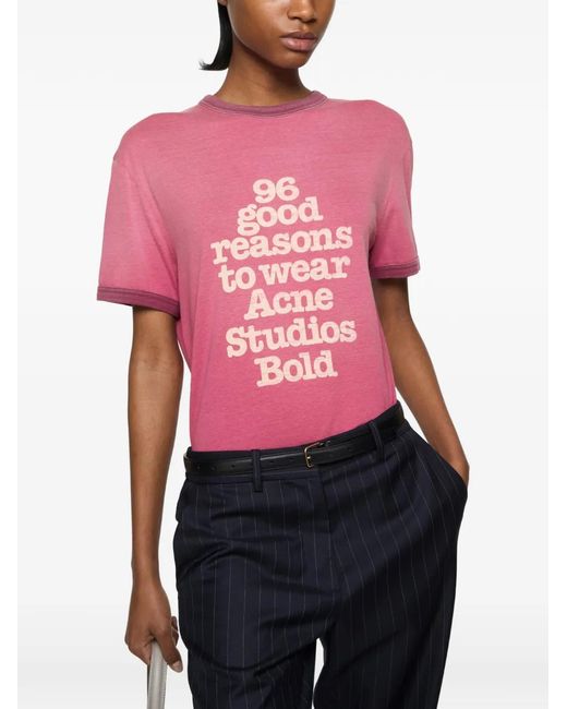 Acne Pink Graphic T-Shirt