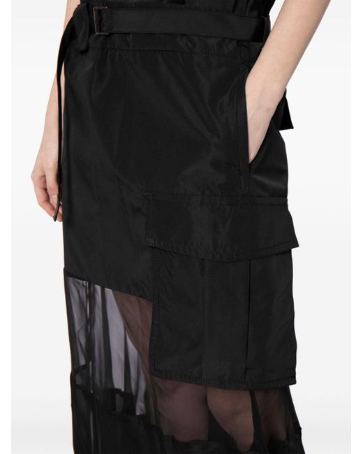 Robe à empiècements transparents Sacai en coloris Black