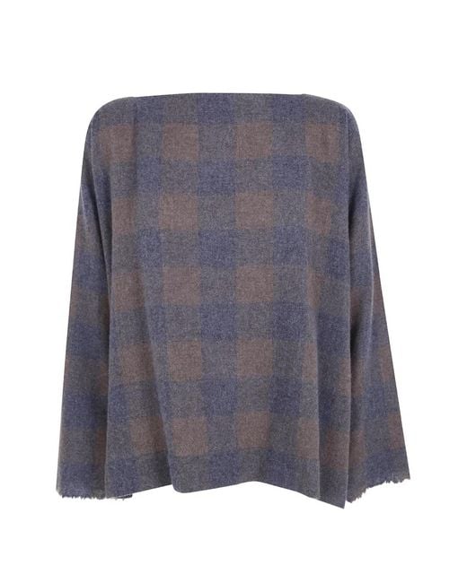 Daniela Gregis Gray Kaschmirpullover Mit Karomuster