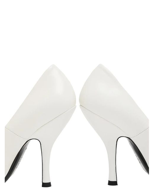 Jude White Date Round-Toe Pumps