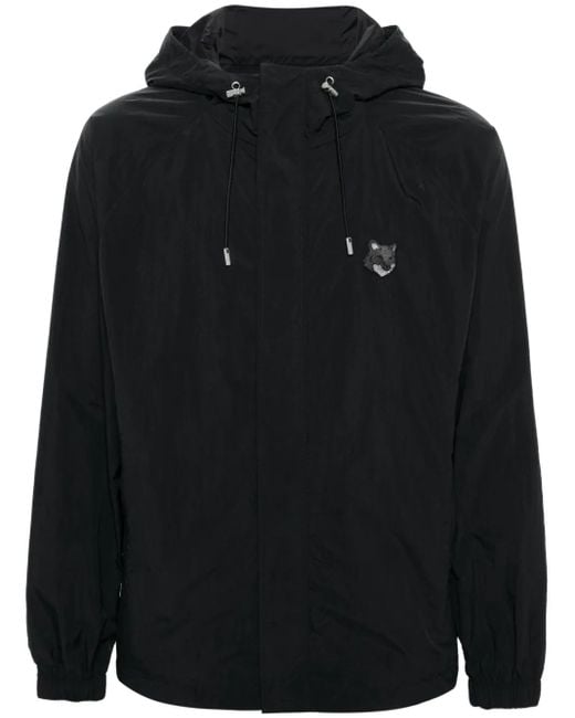 Maison Kitsuné Black Bold Fox Head Windbreaker for men