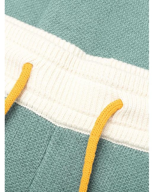 Rhude Green Panelled Knit Trousers for men