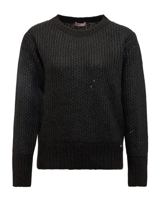 Herno Black Sequin-Embellished Sweater