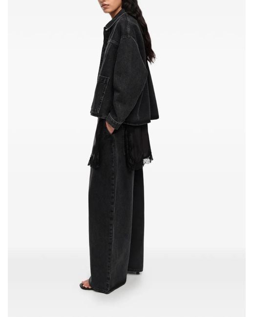 Bimba Y Lola Black Patch-Pocket Cotton Jacket