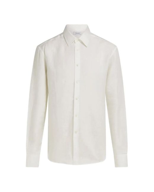 Ferragamo White Poplin Shirt for men