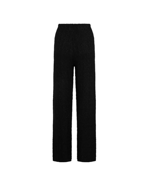 Karl Lagerfeld Black Sequin-Embellished Bouclé Trousers