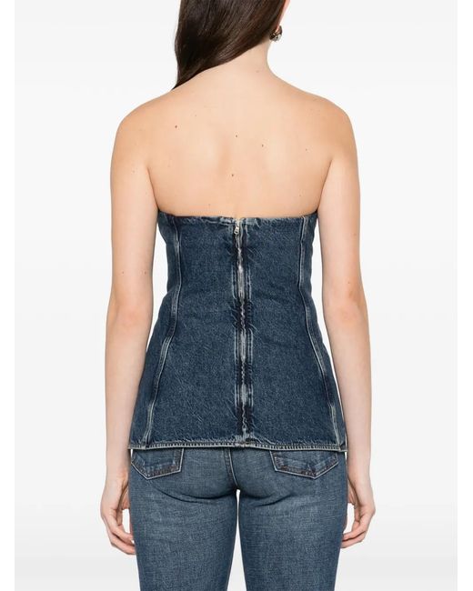 Agolde Strapless Top in het Blue