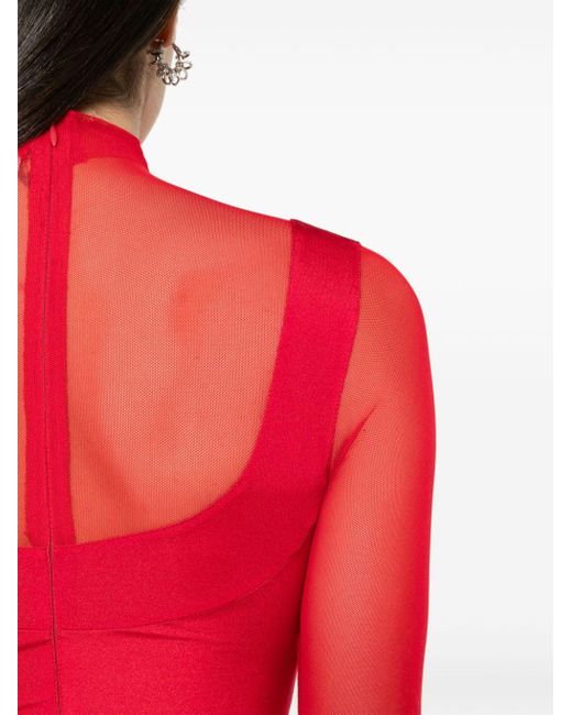 Robe longue à col montant Atu Body Couture en coloris Red