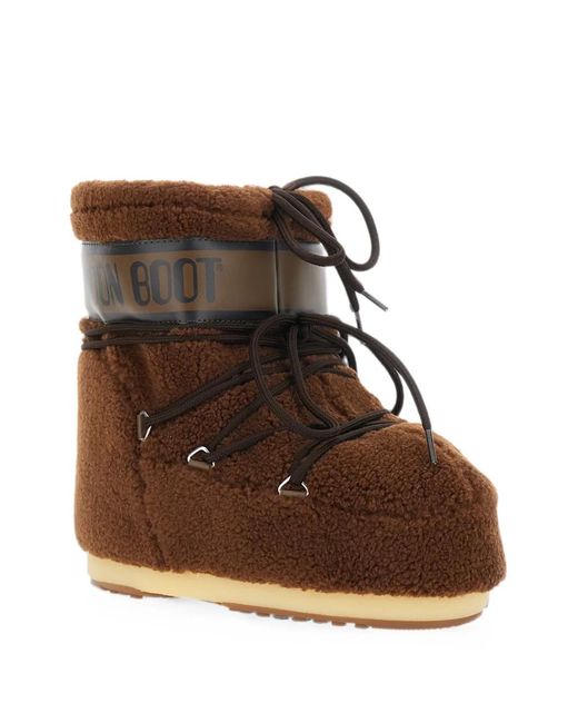 Moon Boot Brown Icon Low Shearling-Effect Boots