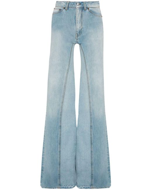 Victoria Beckham Bianca Jeans Met Wijde Pijpen in het Blue