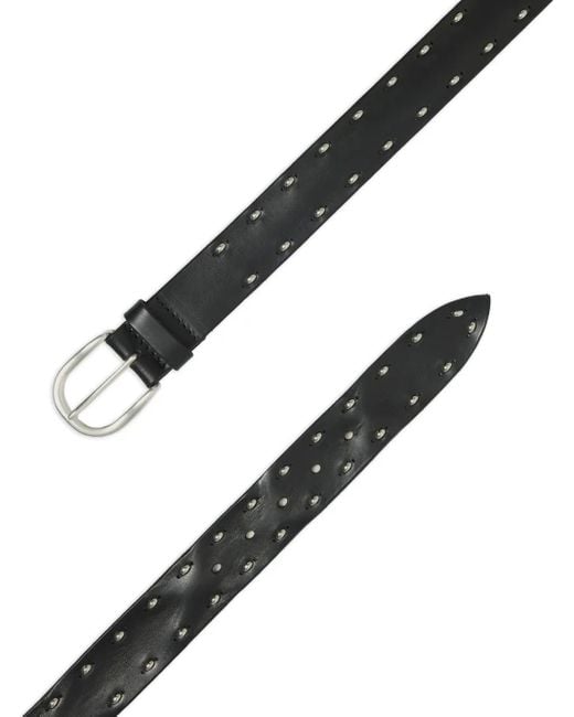 Orciani Black Studded Belt for men