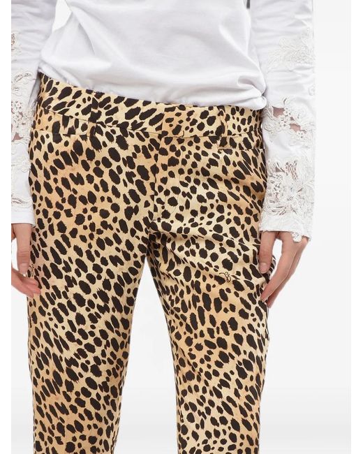 DSquared² Natural Animal-Print Trousers