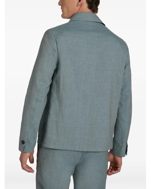 Incotex Blue Buttoned Jacket for men
