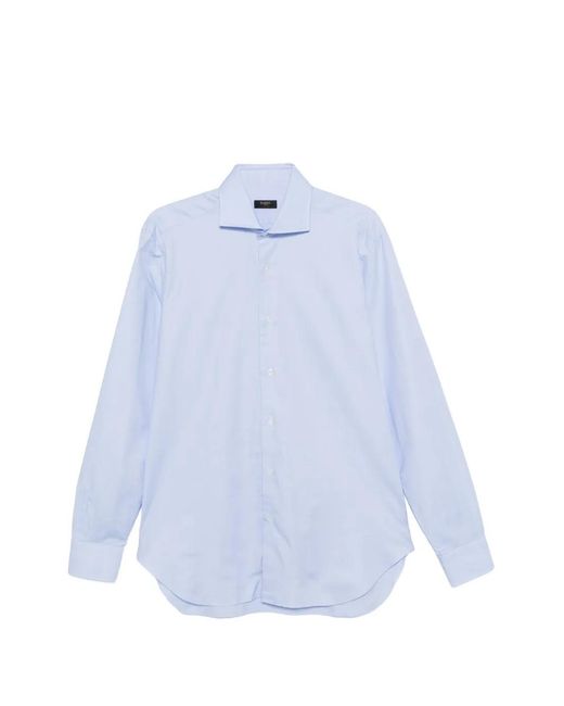 Barba Napoli Blue Chemise À Col Italien for men