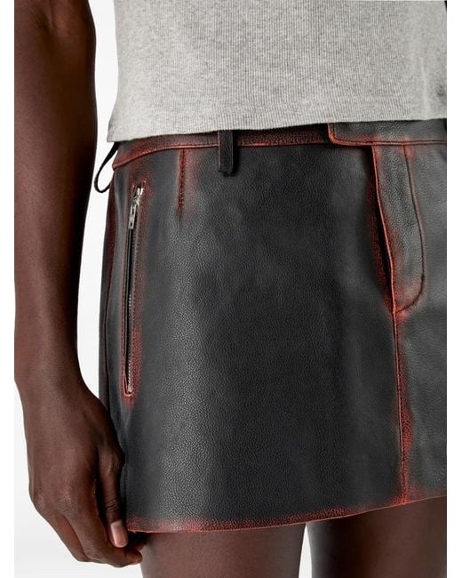 CAMPERLAB Black Zip Fastening Leather Skirt