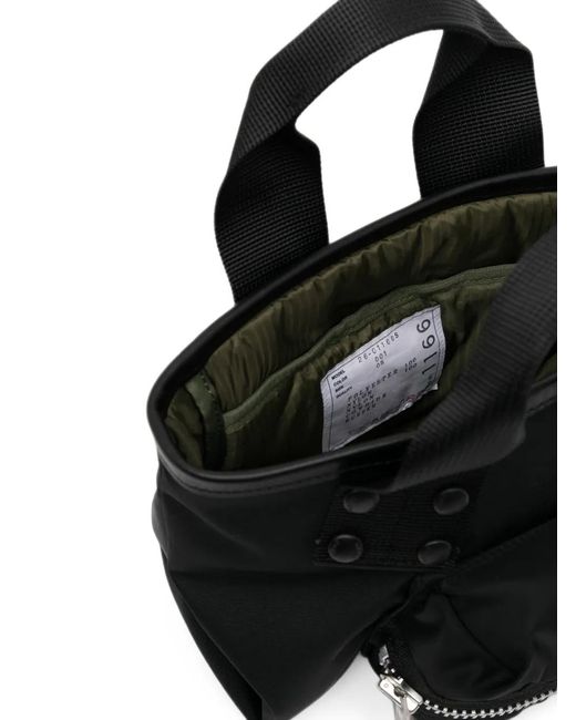 Sacai Black Multi-Pocket Tote Bag