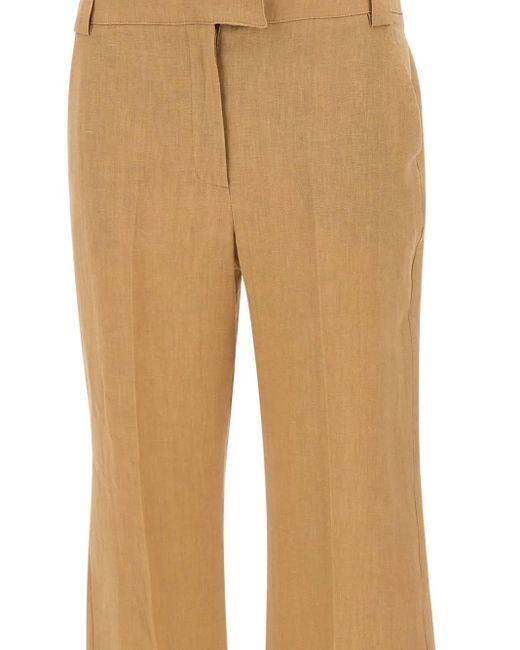 Marella Natural Falco Straight-Leg Trousers