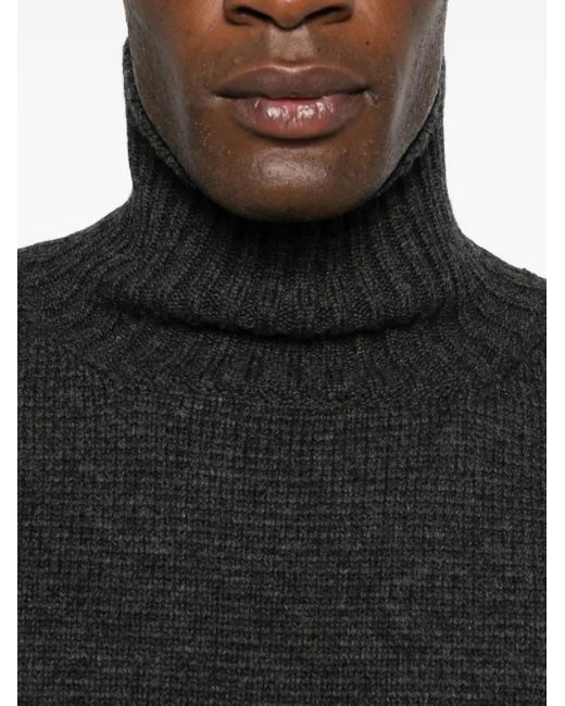 TAIGA TAKAHASHI Black Roll-Neck Knitted Sweater for men