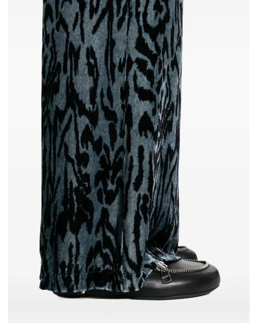 Forte_forte Black Animal-Print Trousers