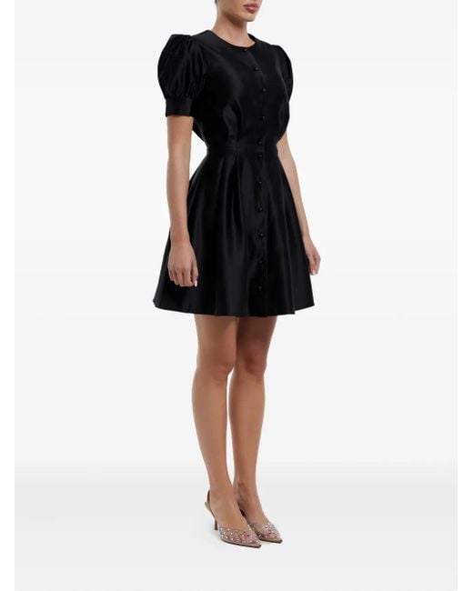 POST MERIDIEM Black Button-Down Mini Dress