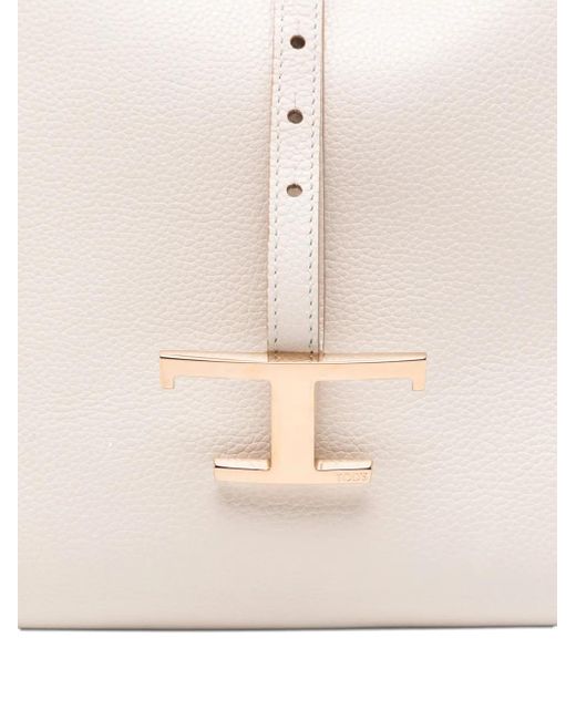 Tod's White Mini T Timeless Leather Bucket Bag