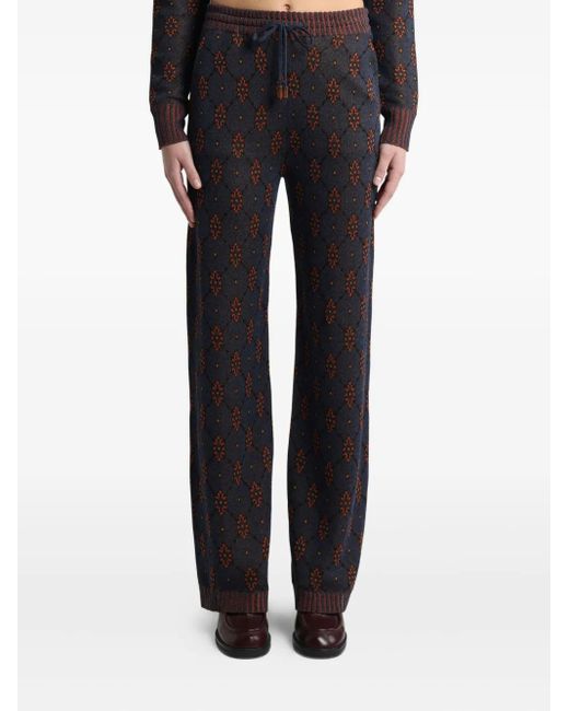 Etro Black Patterned Knit Trousers