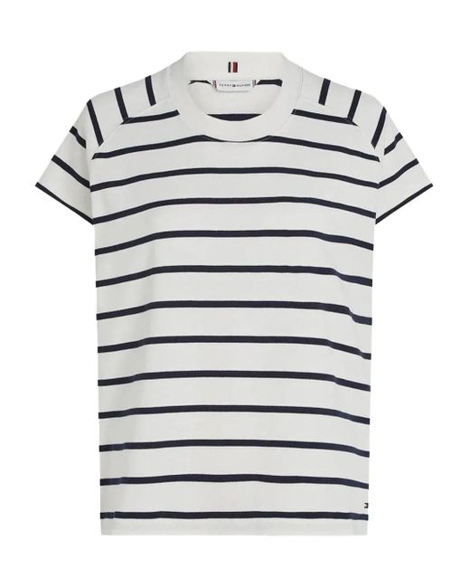 Tommy Hilfiger Gray Gestreiftes T-Shirt