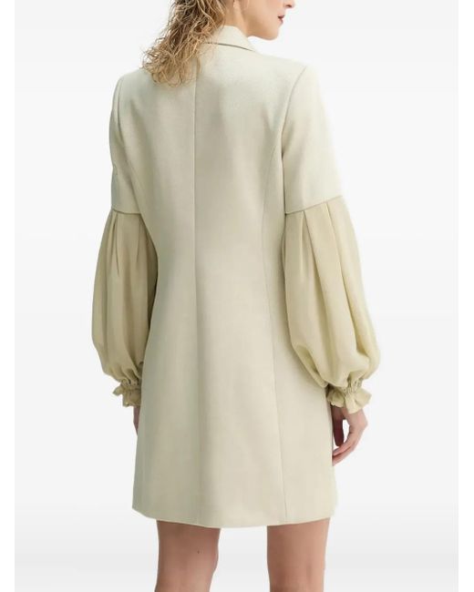 Bruuns Bazaar Natural Trudy Double-breasted Balloon-sleeve Mini Dress