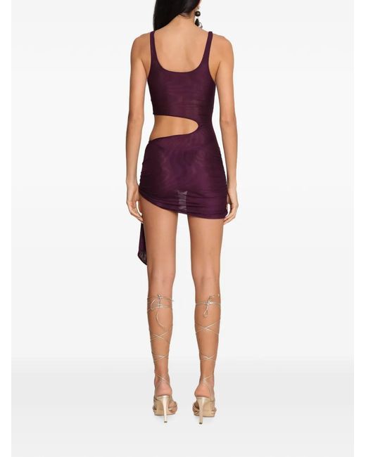 Amir Slama Purple X Tati Barbieri Cut-Out Knotted Beach Cover-Up