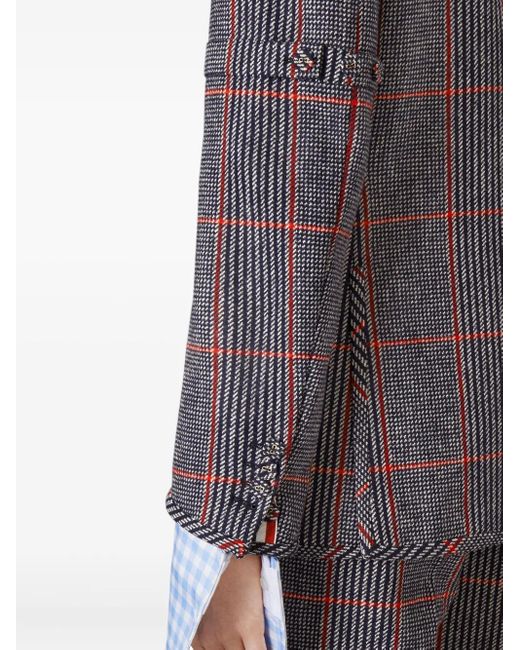 Thom Browne Gray Hunting Tweed Armband Checked Blazer