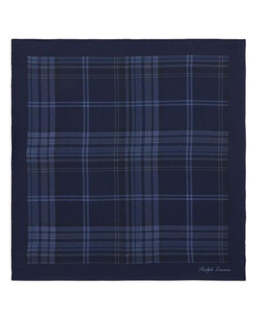 Ralph Lauren Kariertes Einstecktuch in Blue für Herren