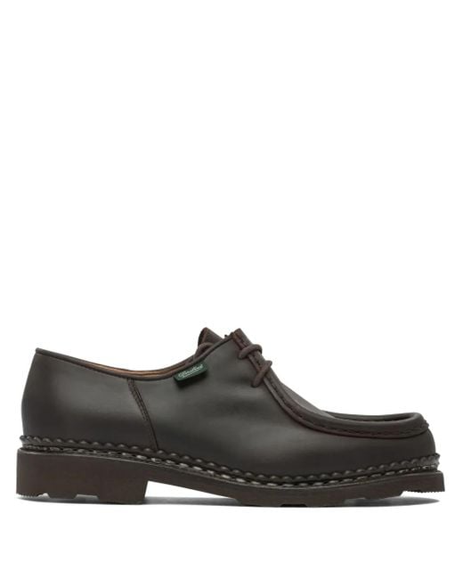 Paraboot Black Leather Lace-Up Loafers for men