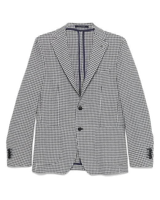 メンズ Tagliatore ハウンドトゥース ジャケット Gray