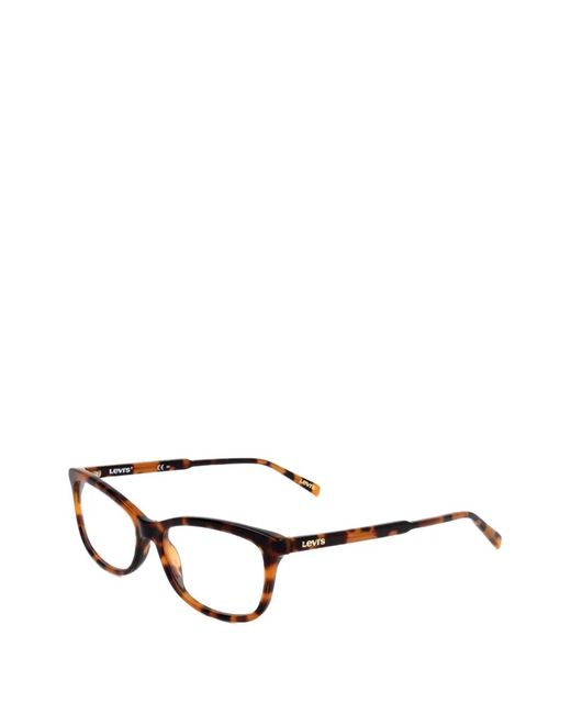 Levi's Brown Tortoiseshell-Effect Rectangle-Frame Glasses