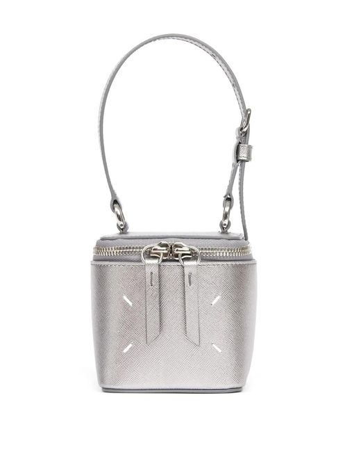 Maison Margiela White Micro Cube Leather Tote Bag