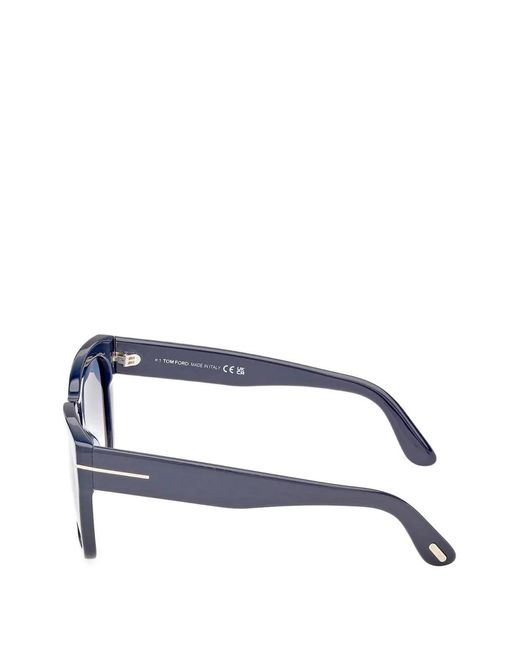 Tom Ford Gray Flynn Rectangle-Frame Sunglasses
