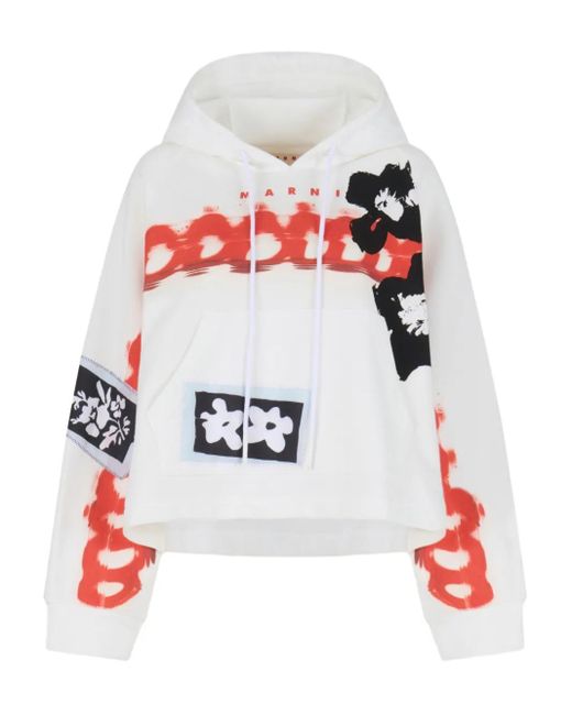 Marni Red Graphic-Print Hoodie