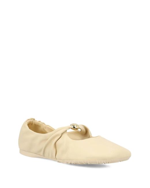 Loewe Natural Pebble Soft Pleated Knot Ballet Flats
