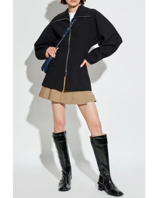Ganni Black Curved Structured Jacket