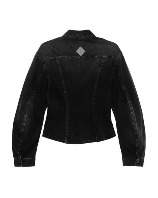 Haikure Black Button-Fastening Denim Jacket