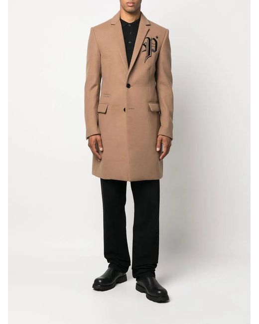 Philipp Plein Brown Coat for men