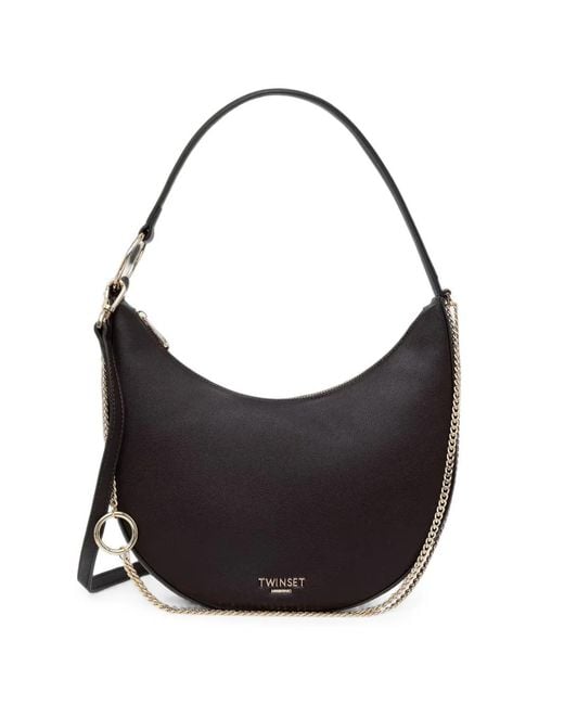 Twinset Black Chain-Detail Shoulder Bag