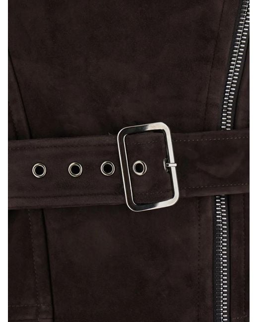 Blancha Black Suede Belted Jacket