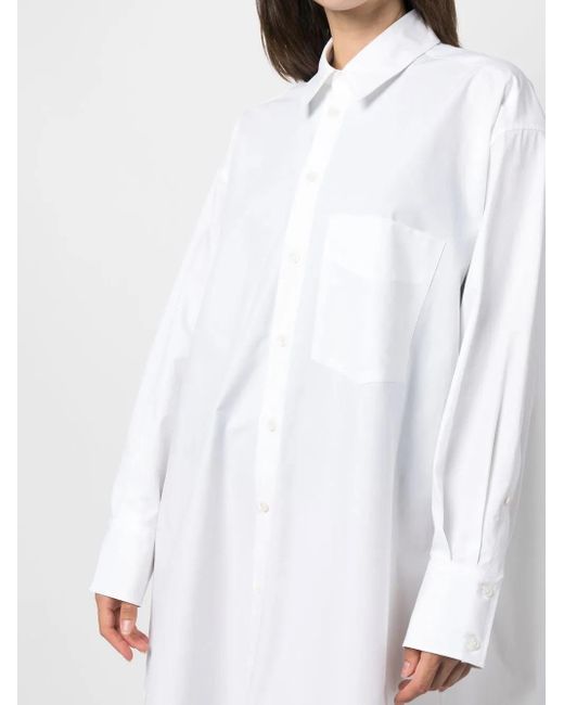 Palm Angels White Rhinestone Logo Shirt Dress