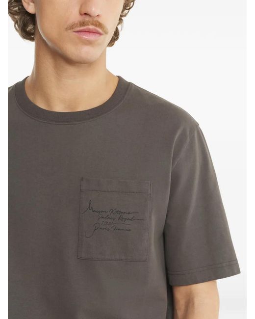 Maison Kitsuné Gray Pocket Short-Sleeve T-Shirt for men